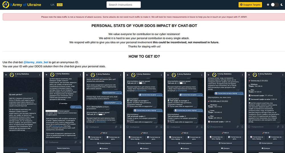 Figure 10: Instructions how to apply for an IT Army ID to get a mention on the leaderboard